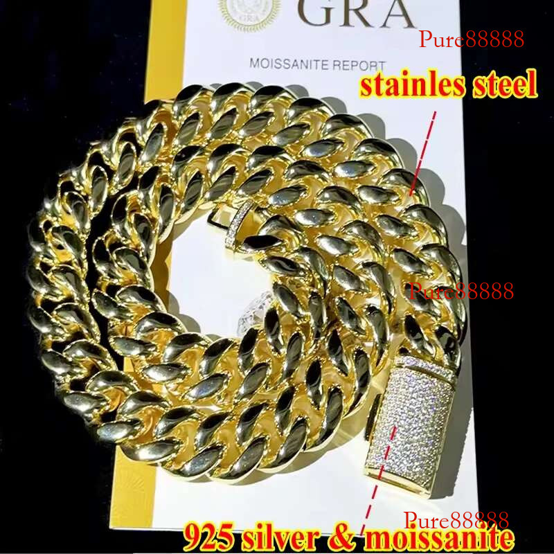 Nicomars Bracelet Hip Hop Original Sterg Sier Jewelry Moisssanite Dia Cuban Necklace