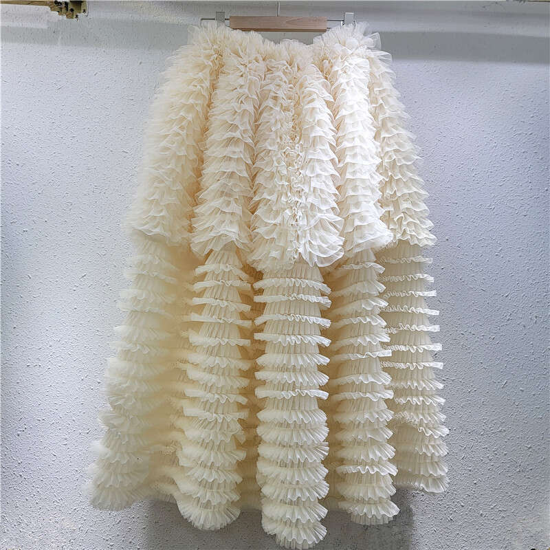 French Heavy Industry Design Loose Cake 2025 Spring/Summer New High Waist Mesh Puffy Half Skirt For Women