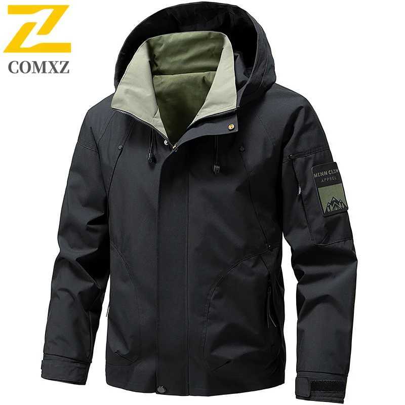 Mens Charge Jacket Spring Fashion Hooded Windproof Waterproof Printed Design Windbreaker Casual Versatile Mountaineering CoatT250311