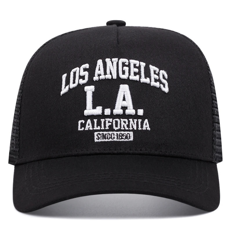 LOS ANGELES embroidered mens and womens outdoor sports event cap American trucker net hat trend fashion 250311