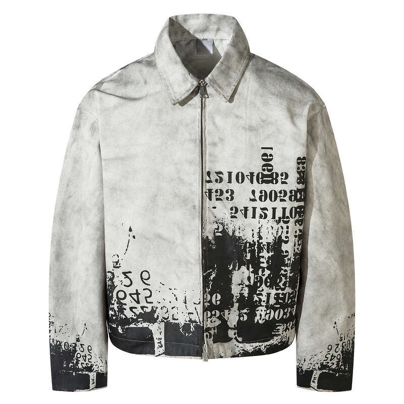 American Vintage Dirty Dye Distressed Short Cleanfit Detroit Workwear Jacket For Men