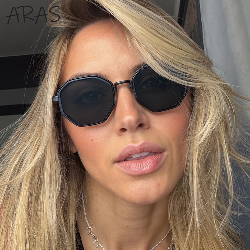 Small frame octagonal square punk sunglasses for women retro metal polygonal sunglasses irregular glasses UV400 250311