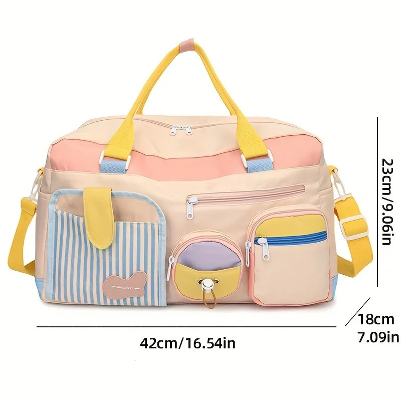 Fashionable Women Travelling Handbag Large Capacity Cartoon Printing Candy Color Outing Storage Bag 250311