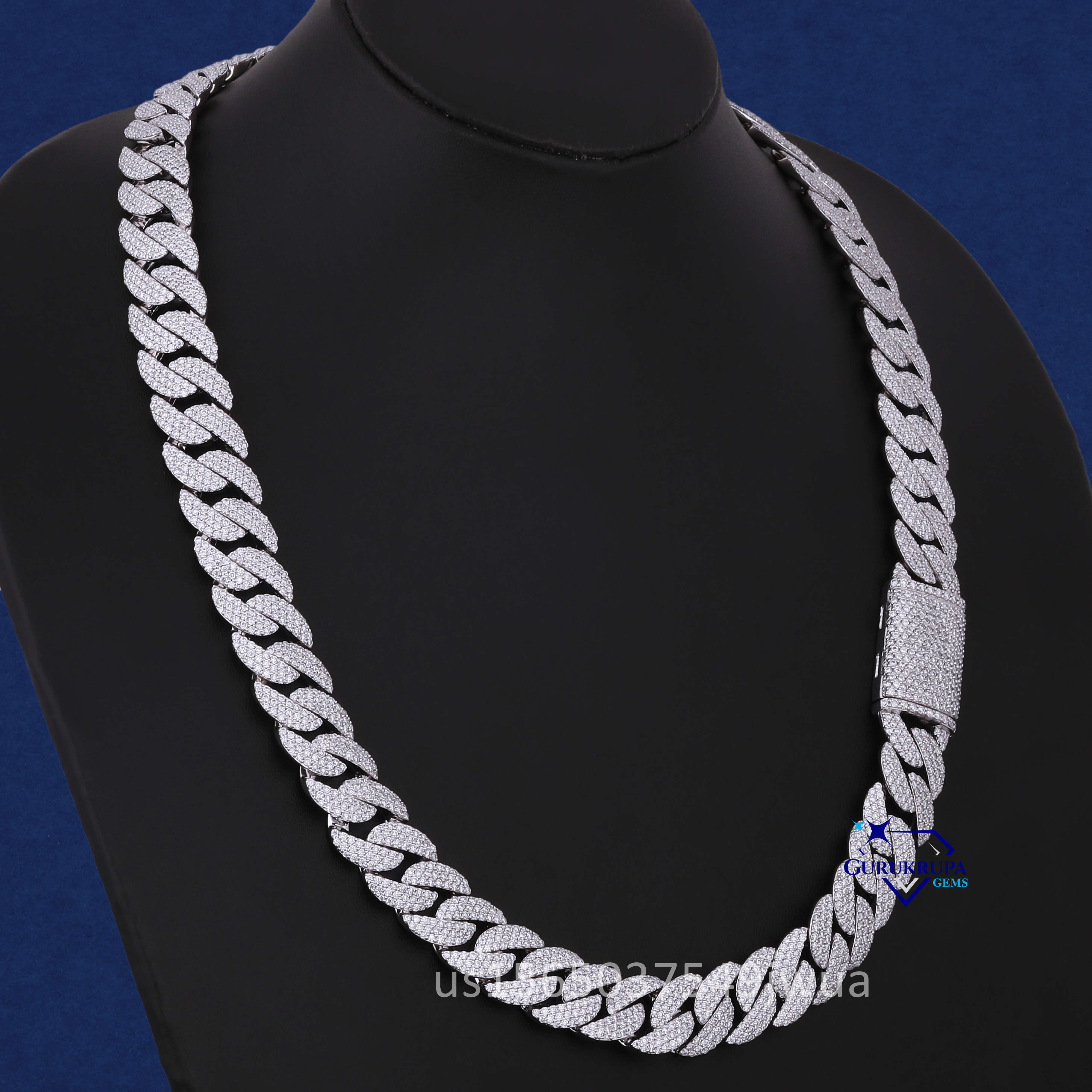 High Quality 22mm Iced Out Miami Bg 14k Solid White Gold Custom Necklace Moissanite Dia Cuban k Chain