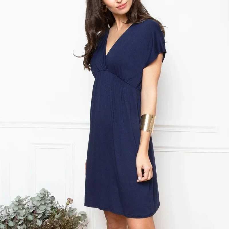 Photography Clothes for Women Pregnancy Deep V-neck Short-sleeved Breastfeeding Photo Shooting Nursing DressT250311
