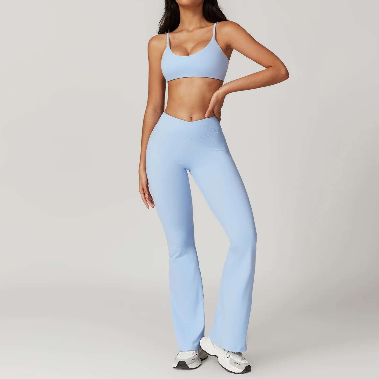 Women Sportswear Yoga Set 2Pcs Sport Suit Workout Clothes Short Sleeve Gym Crop Top High Waist Leggings Fiess Sports Wear