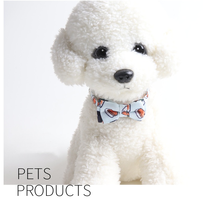 Delicious Food Printing Cat Collars with Bow Tie, Adjustable Cat Tie with Bells Safety Buckle Cute Pet Food Series Collars for Small Dogs and Cats Boy