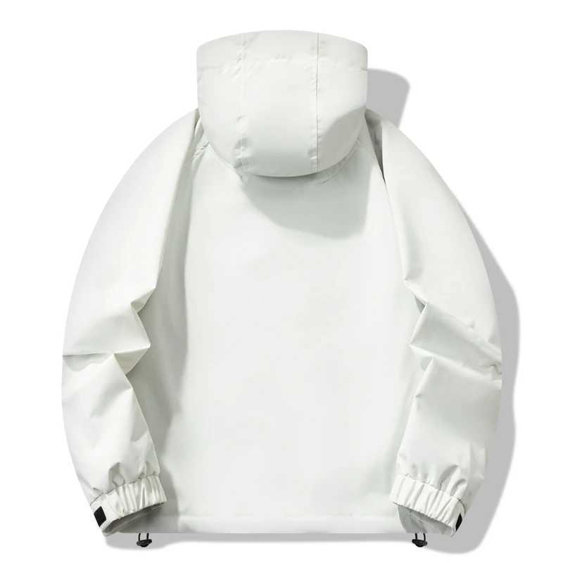 Hiking Jacket Men Breathable Hooded Loose Hood Windbreaker Outdoor Sports Climbing Jacket Camping Fishing Solid Color JacketsT250311