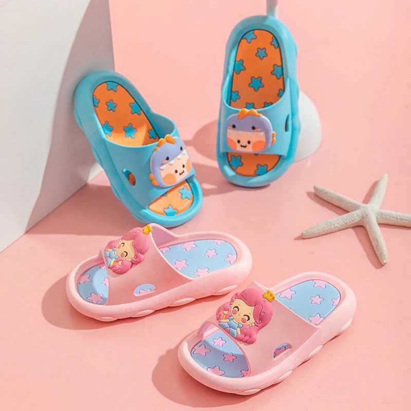 Boy Girl Indoor Childrens Slippers Summer Anti-slip Wear-resistant Cartoon Slipper Women Man Bathroom Sandal Children Baby ShoeT250311