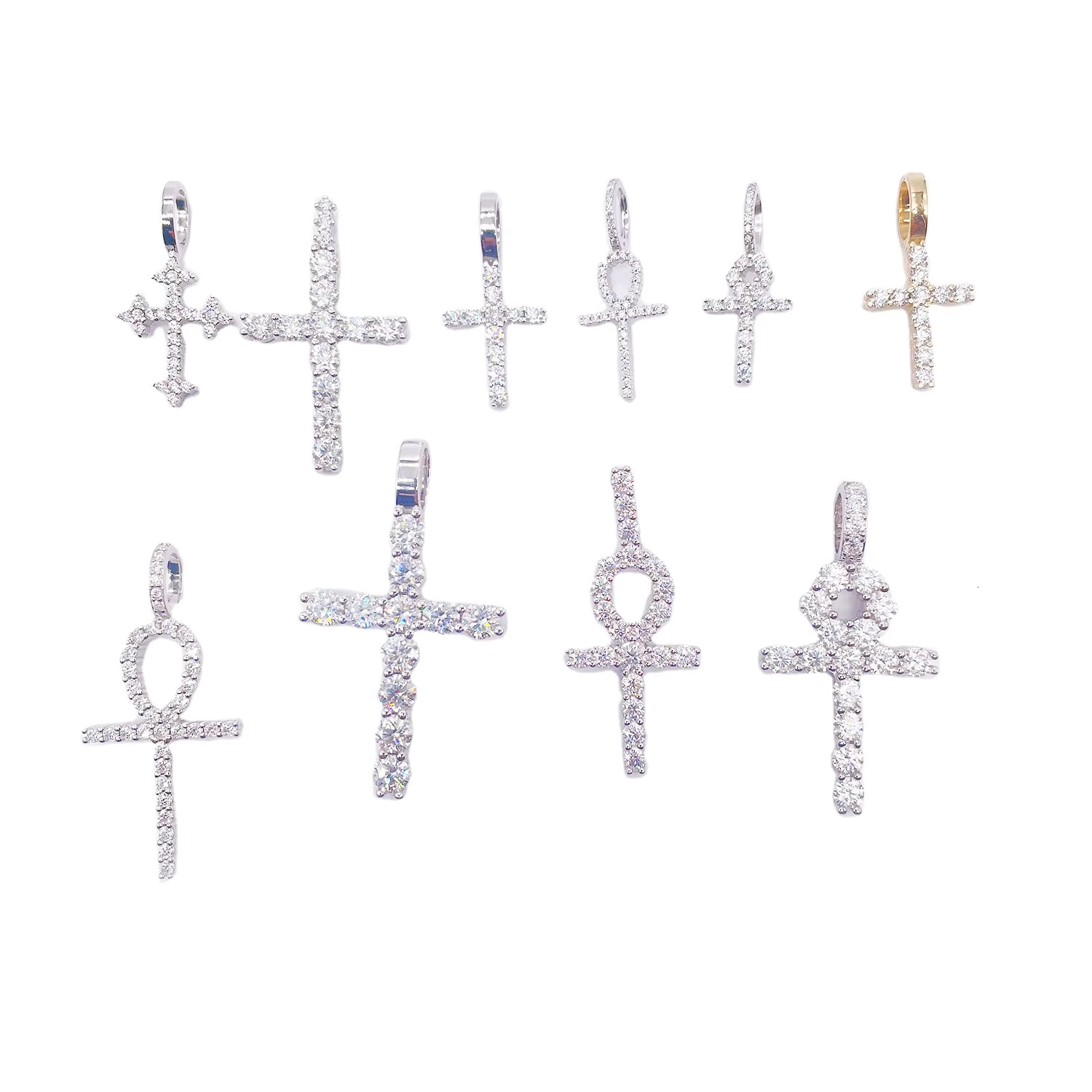Pass Diamond Selector Jewelry S925 With Moissanite Jewelry S925 Cross Pendant