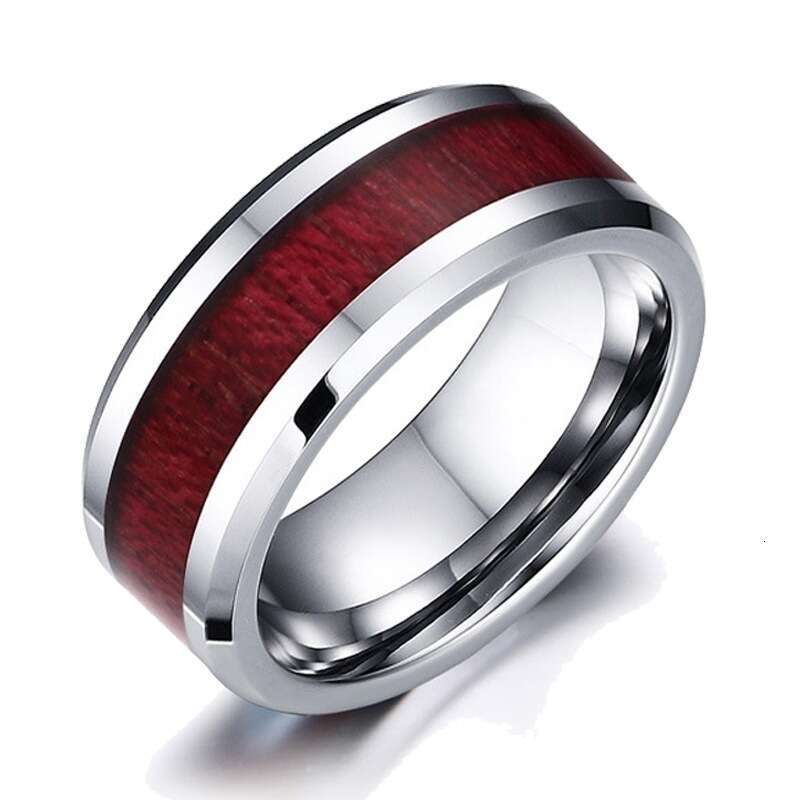 Accessories: New heart-shaped red female stainless steel male ring, couple bracelet