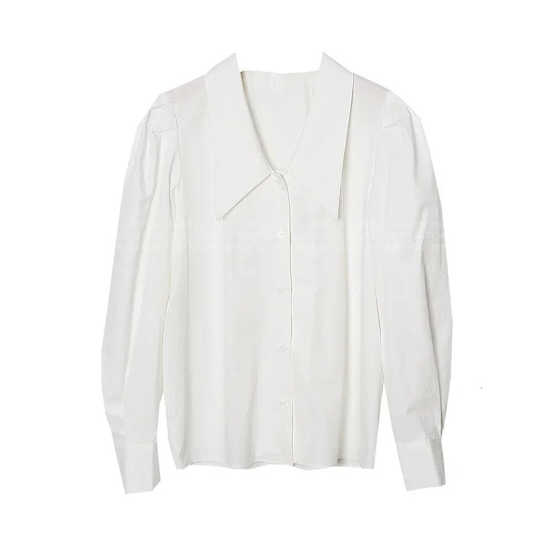 Long sleeved White Shirt Womens Clothing n Emotional Niche Paradigm High end Texture Basic Korean Top 250311