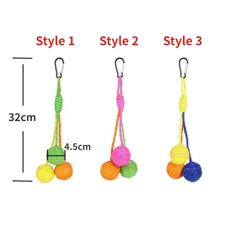 Cat Toys Pet Cat Scratch Toy Hanging Sisal Ball Built-in Bell Interactive Toy Cats Rope Ball Chew Toys Cat Supplies