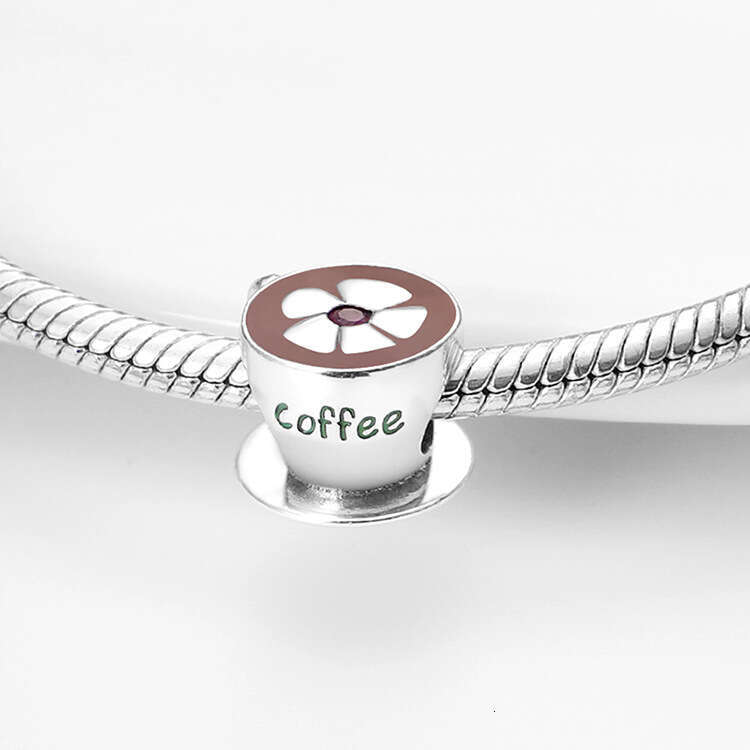 925 Sterling silver Life Series Coffee Cup String Decoration Charms beads DIY Jewelry Accessories Bracelet Necklace Beads for women jewelry gift