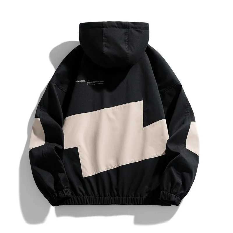 Mens Zipper Hooded Fleece Sweater Breathable Windproof Windbreaker Spring Autumn New Fashion Hooded Jacket 5XLT250311