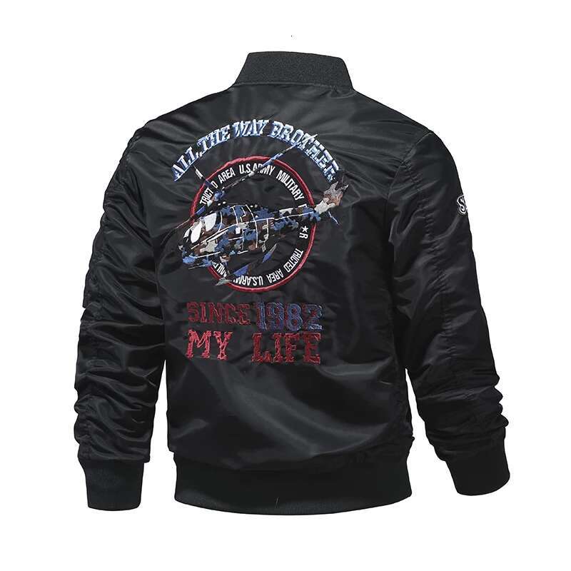 Ma-1 American Style Work Pilot Men's Autumn/Winter Thickened Baseball Jacket, Trendy,Men's Helicopter Embroidered Jacket