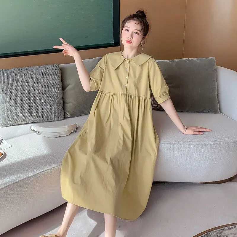 Spring Summer Maternity Dresses New Plus Size Maternity Loose Slim Dresses Maternity Summer Ladies Short Sleeve DressesT250311