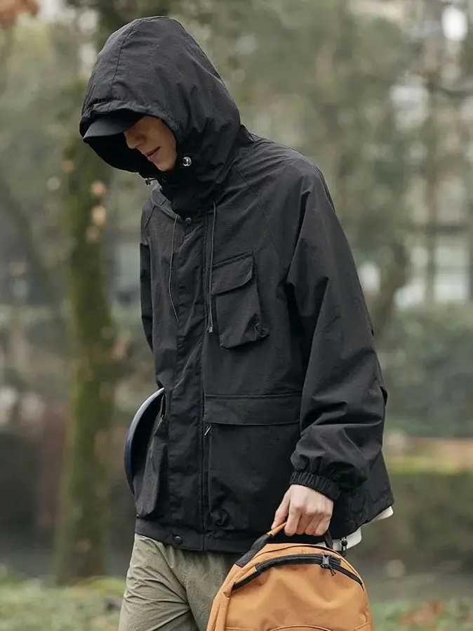 Outdoor Mountaineering Skiing Windproof Waterproof Pocket Punching Jacket Coat Men Women Couple Hooded Jacket Soft WarmT250311