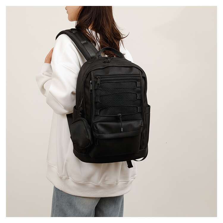 Trendy brand fashion drawstring backpack nylon casual backpack large capacity Korean version trendy high school student backpack two-piece set