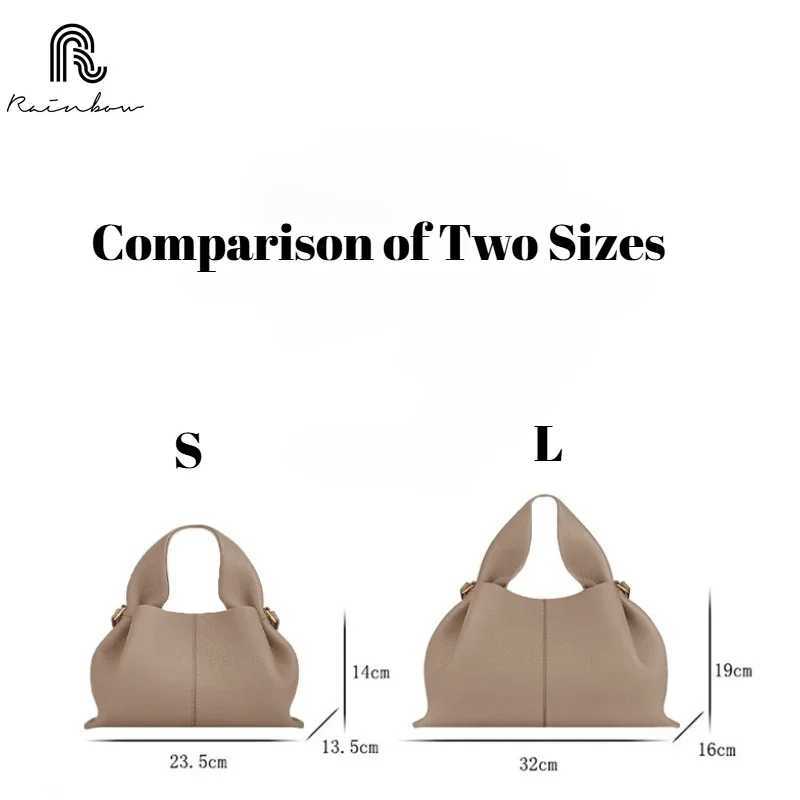 New Arrival Rainbow New Cloud Dumpling Soft Lunch Box Womens Genuine Leather Shoulder Bag Trend Brand Luxury Designer Handbag Fashion Bag T250312