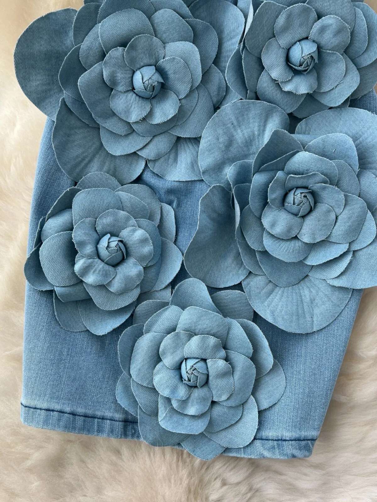 Elegant 3D Wer Rose Short Party Dresses Women Summer Holiday Sleeveless Strapless Corset Blue Denim Jeans Dress Mini Vestidos