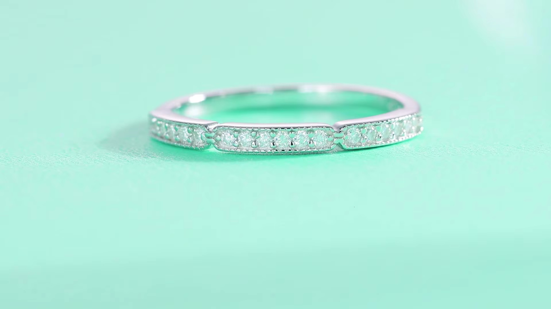 DE Luxury Metal Moissanite Silver Ring Simple Iced Out Moissanite 925 Sterling Silver Rings D Color VVS Moissanite Ring