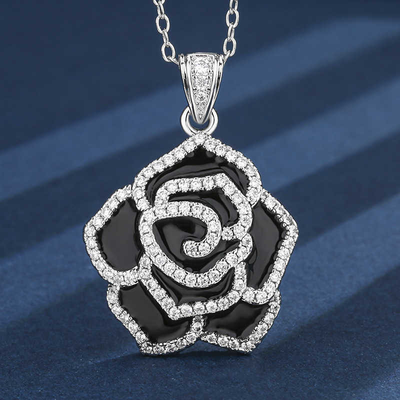 Popular explosive Zhuangsheng copper bottom gold-plated simulation white diamond micro inlaid dark rose high-end light luxury set for women W250312