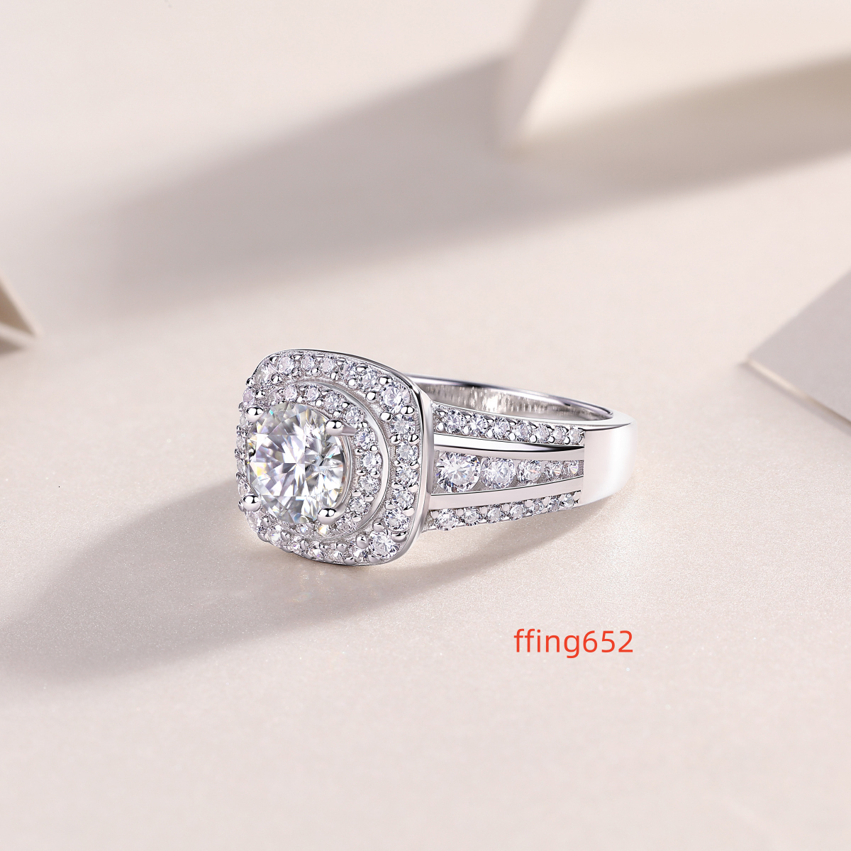 Jiuzuan Jewelry Factory Wholesale Iced Out Ring Moissanite Diamond Engagement Sterling Silver 925 Moissanite Ring R231113378-65