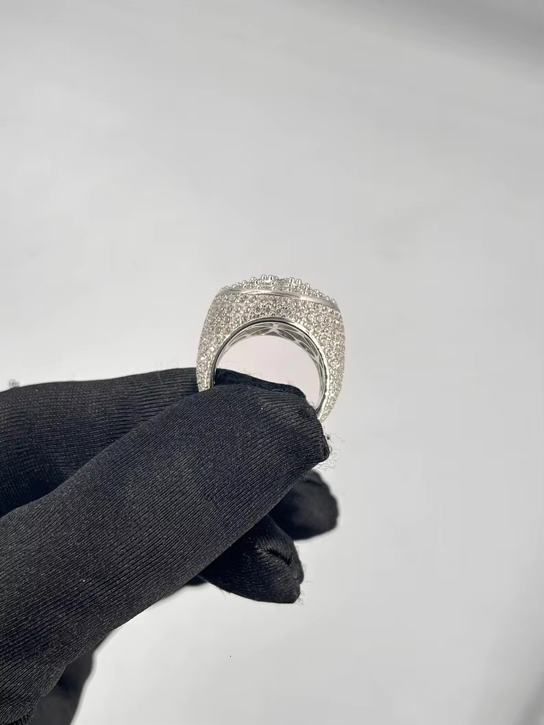 Fully Iced Out Moissanite Diamond Ring Hip Hop Jewelry Customized Jewelry Beautiful Ring Best Gift for Men Women