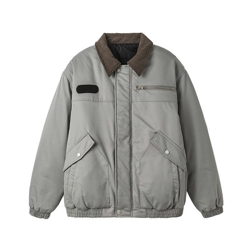 QUELLA STRADA Winter New American Workwear Trend Unisex Clothing Loose Collar Cotton Jacket