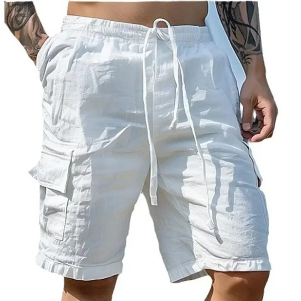 Mens Loose Cargo Shorts With Pockets Fashion Beach Streetwear Sports Casual Running Short Pants 250312