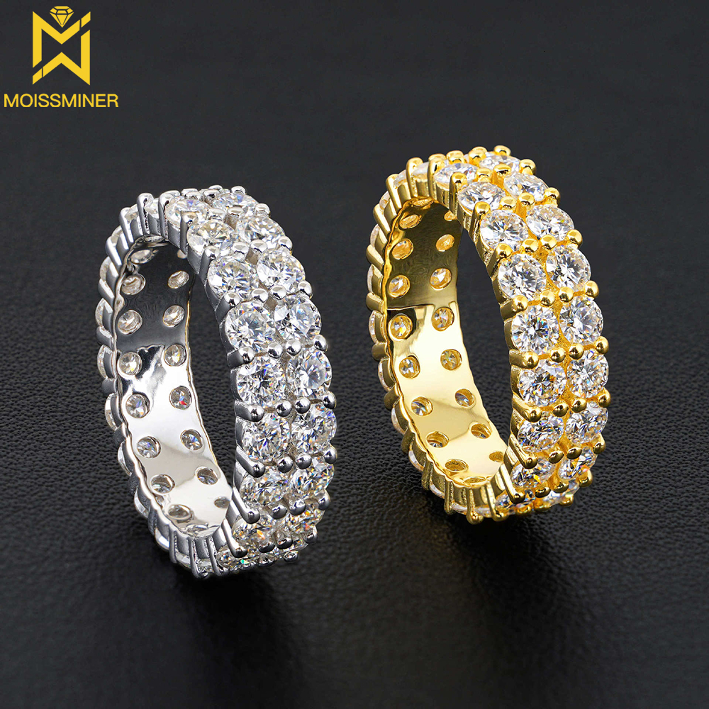 S925 Silver Moissanite Rings For Men And Women Iced Out Fashion Hip Hop Jewelry Pass Diamonds Tester Free Shipping