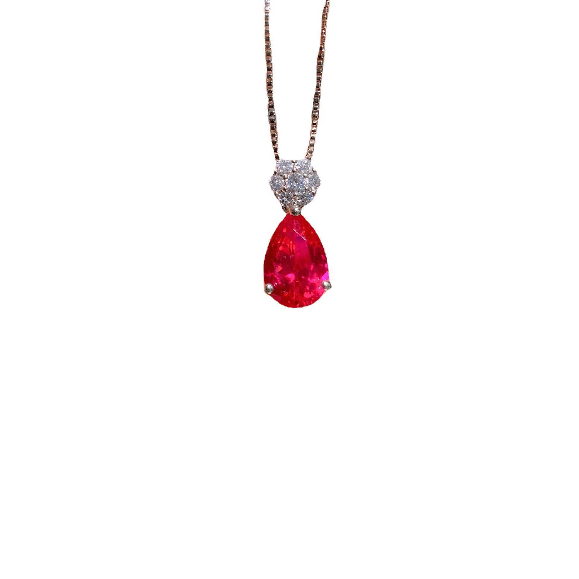 Zhuang Shengsheng Tiktok Online Live Broadcast Simulation Red Corundum Droplet Jewelry Set 8 * 12 W250312