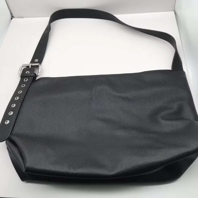Brand Saturn Tote Bags Vintage Black Leather Hobo Large Capacity Crossbody Bag B2
