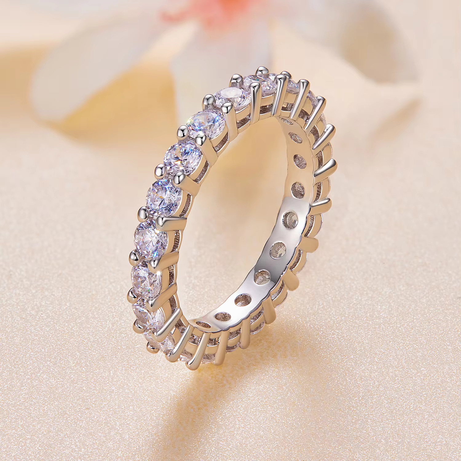 925 Sterling Silver Rings Moissanite Rings Bling Rings for Women