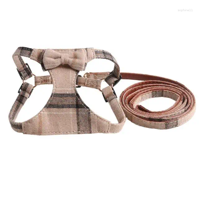 Update Vest Harness Leash Set For Small Dog Reflective Adjustable Puppy Bow Pet Outdoor Dogs Running Walking