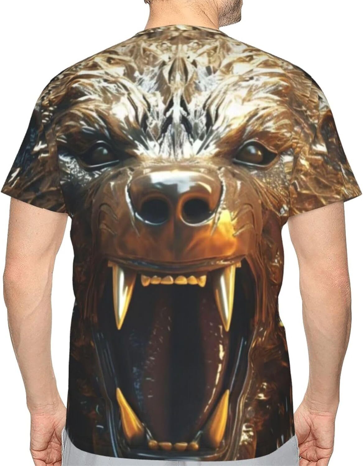 Mens T shirt Metal Wolf Pattern Men's Women's T-Shirt Fierce Roaring Wolf 3D Printed Novelty Short Sleeve Unisex Fashion Tee tee Casual tops