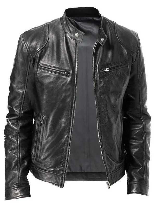 2023 Spring Casual Motorcycle Mens PU Jacket Biker Leather Coats Windbreaker Leather Jacket Men Leather Jackets Slim ClothingT250311