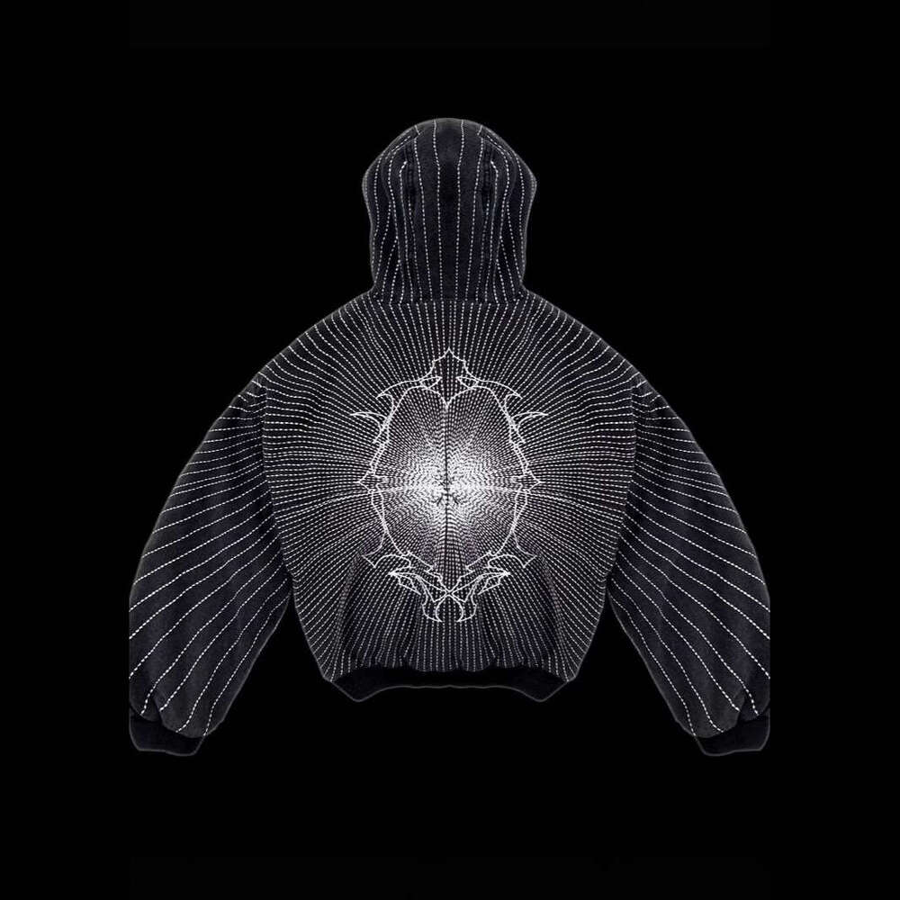 2025 Hoodie Y2k Handsome Striped Street Trend Men's And Women's Hooded Cardigan Top