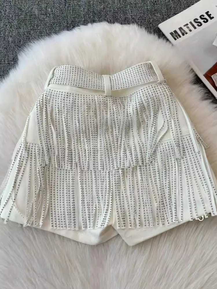 Fashion Y2k Tassel Shorts New Black sparkling Korean Sexy High Waist Trendy Party Night Shop Come Dance Hot Pants Women X250312