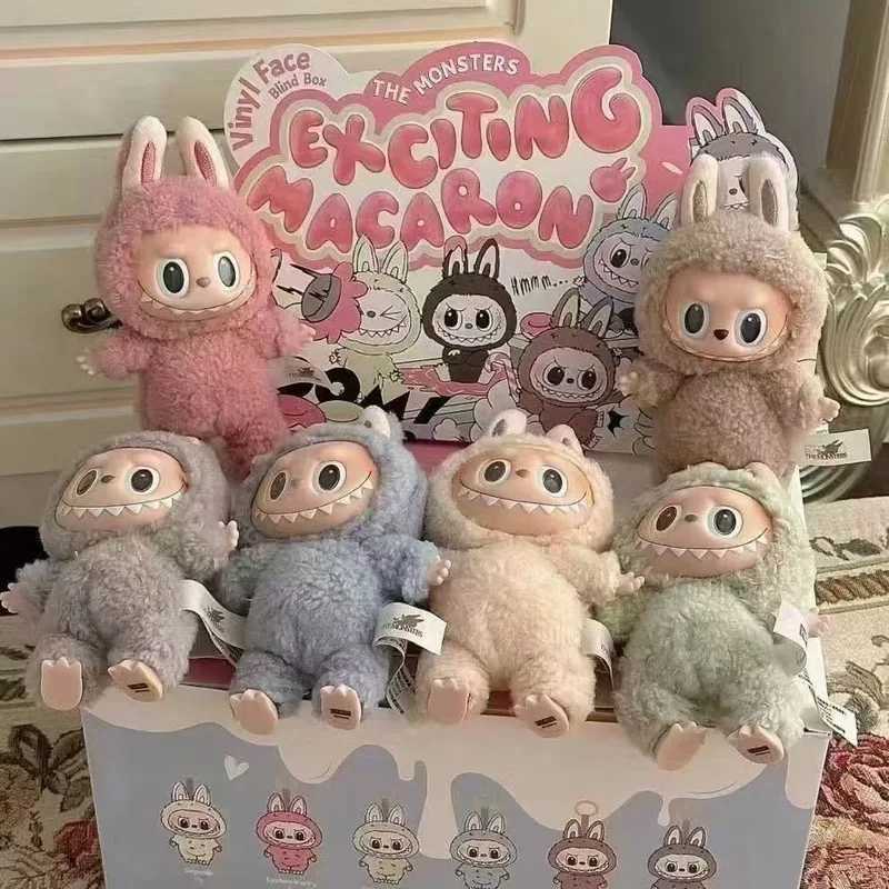New Labs 1st 2ST The Monsters Exciting Cardiac Macarone Anime Cute plush Statue Model Doll Kid Toy Children Gifts Boxed Gifts Z250312