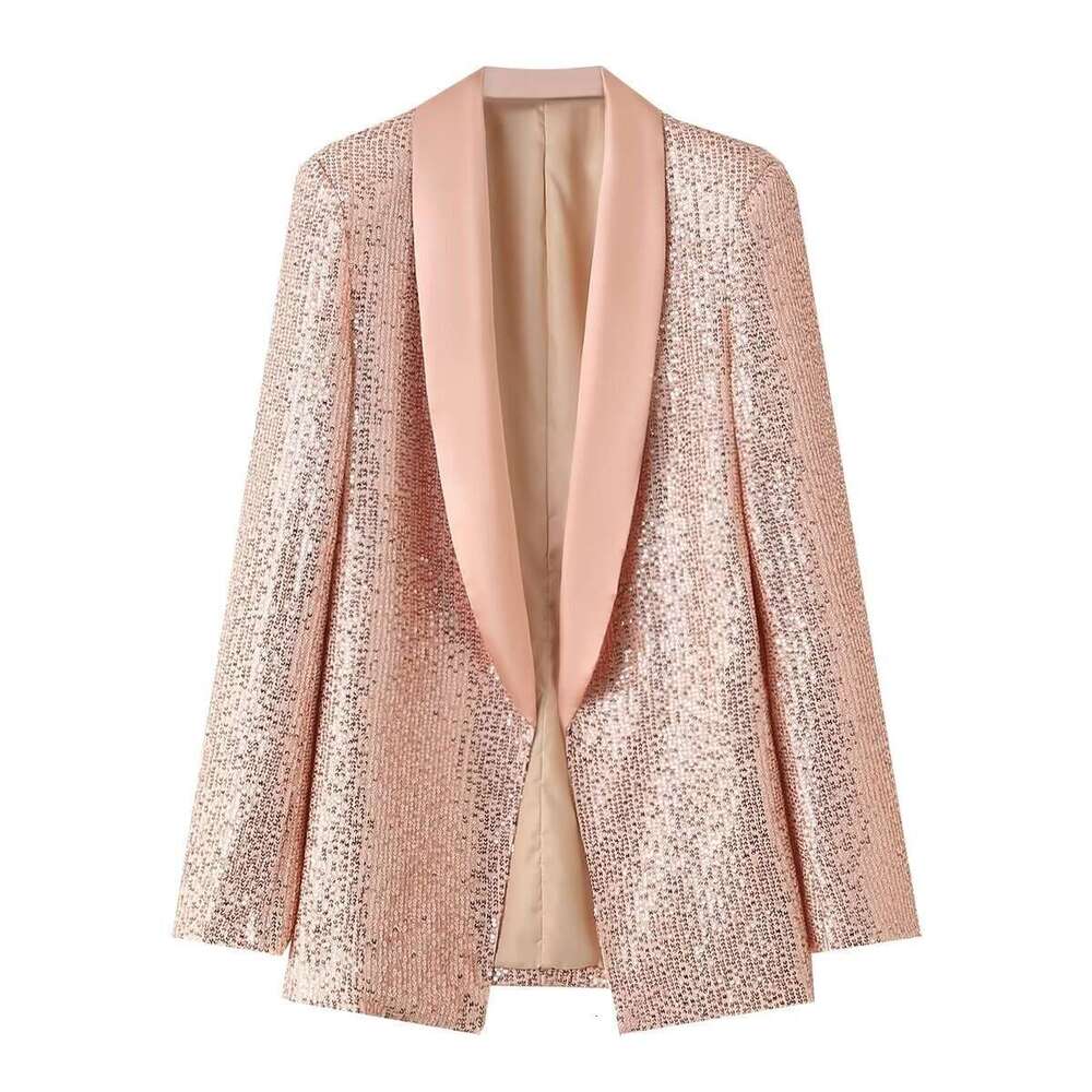 Y2k2024 Spring New Fashionable Street Loose Cardigan Shining Suit Coat B1281