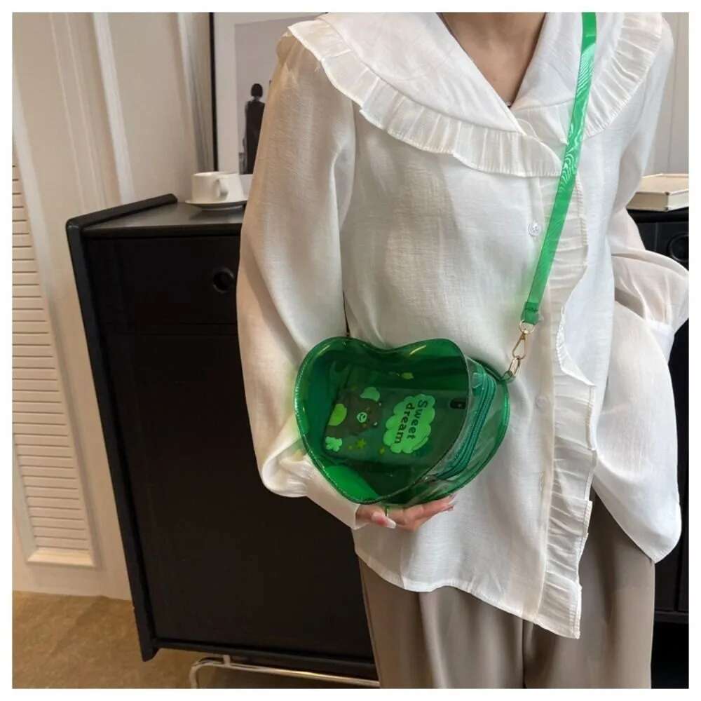 Sweet Love Peach Shaped Crossbody Bag With One Shoulder Jelly Simple Fashion Designer Women s Transparent Mini Handbag Summer Trendy Handbag Wallet Sh