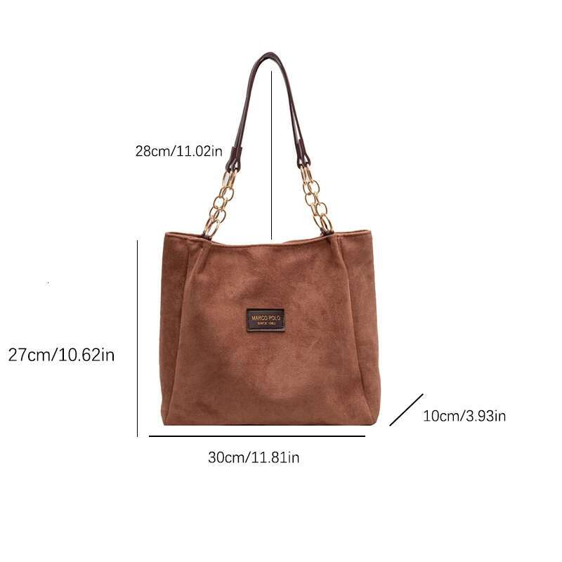 Leisure Suede Large Capacity For Women, Commuting Shoulder Bag, Tote Bag