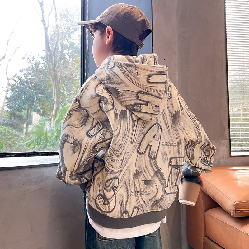Ddmyshoesvip Boys Trendy Brand Hoodie New Autumn Top Medium And Large Children S Spring Clothing Stylish