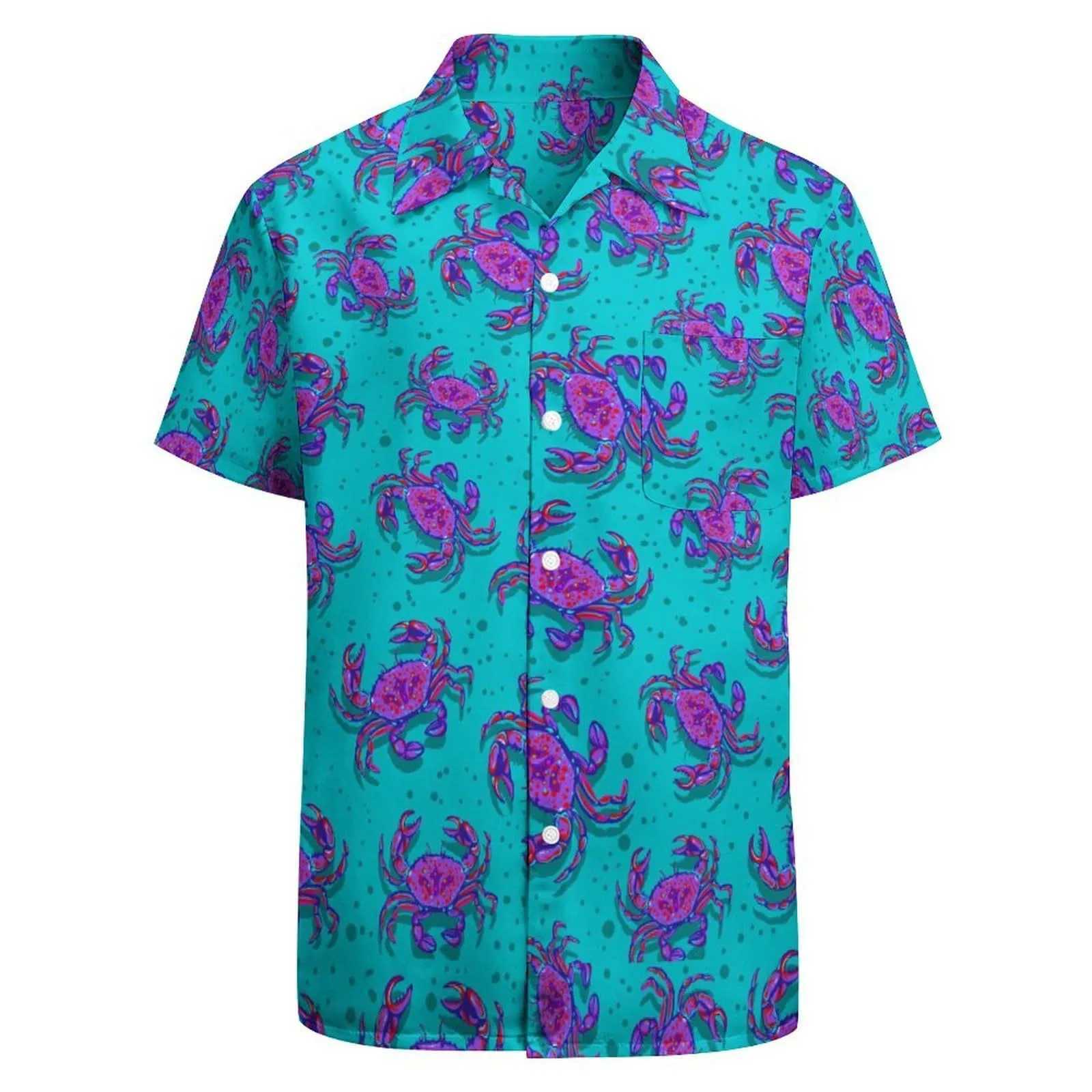 Interesting turtle mens Hawaiian shirt casual button down shirt summer short sleeved shirt 2024 new fashion shirt mens brand clothing W250312