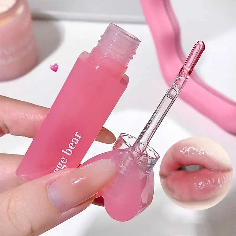 Love Heart Mirror Jelly Lip Glaze Grape Purple Waterproof Water Light Lip Gloss Lasting Moisturizing Lip Tint Makeup Cosmetics W250312