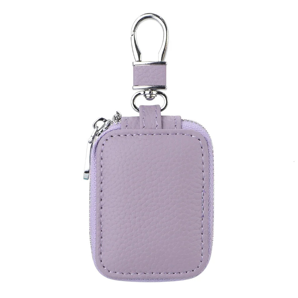 Royal Bagger Mini Portable Zipper Earphone Bag Leather Small Key Wallet with Keychain Fashion Simple 2901 250311