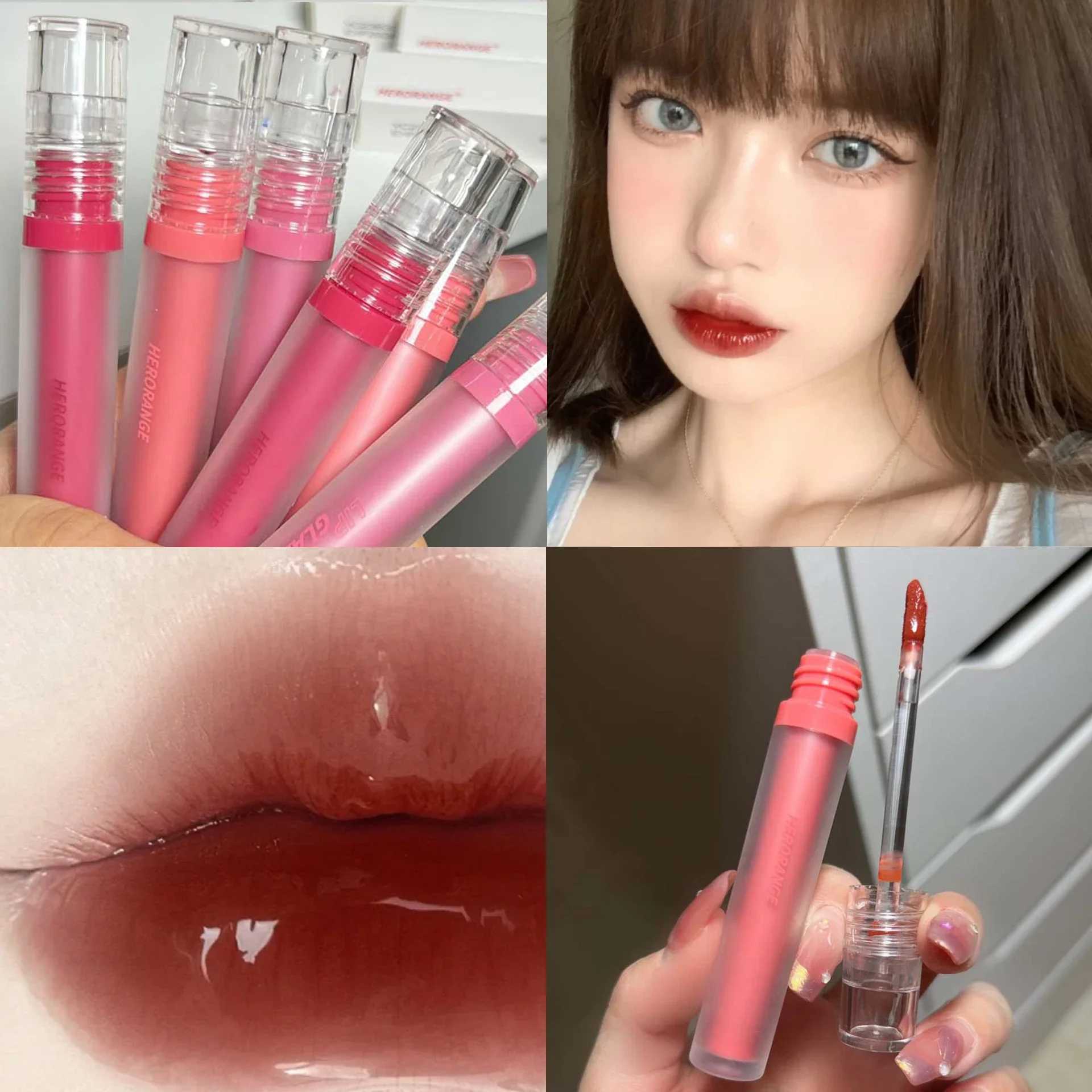 6 color mirror dye lip gloss moisturizer transparent liquid lipstick waterproof durable red lip color Korean cosmeticsXJ250312