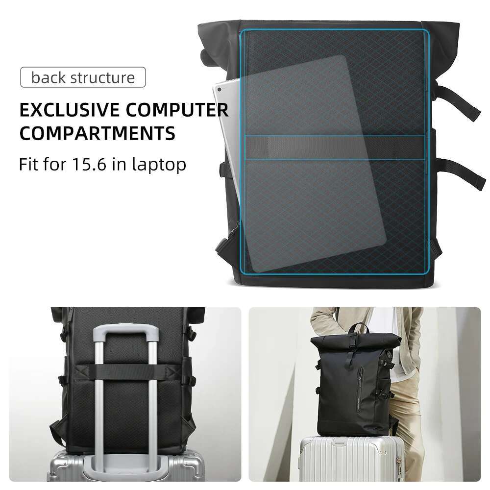 HK Expandable Travel Backpack Men Large Capacity Waterproof 15.6 Laptop Hiking Rucksack Cycg Daypack Bag With USB Port